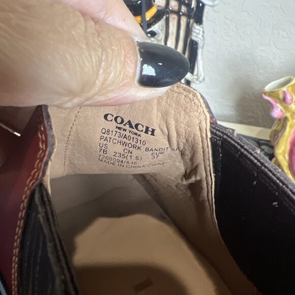 COACH Womens Multicolor Patchwork BANDIT Ankle Booties Boots Sz 7B New Bag Box - Picture 6 of 15